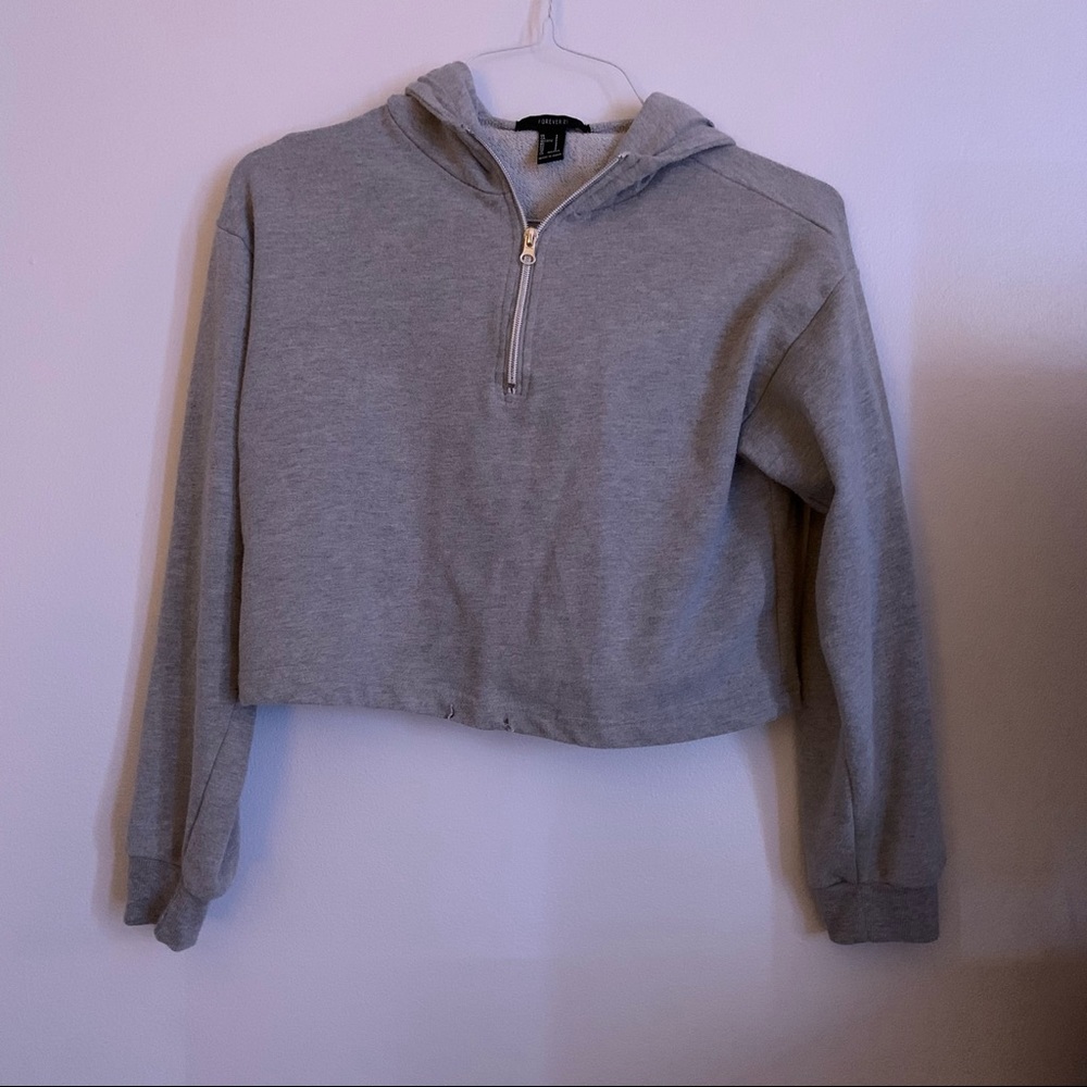 Forever 21 cropped quarter zip